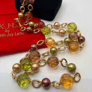 KJL Kenneth Jay Lane Pearl and Bead Long Necklace